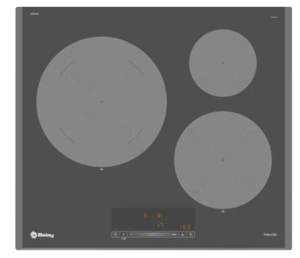 Balay 3EB965AH Placa inducción 60 cm 3 zonas Booster Antracita Biselada