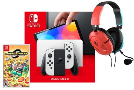 Pack Nintendo Switch OLED Blanca + Turtle Beach Recon 50 + Sushi Striker